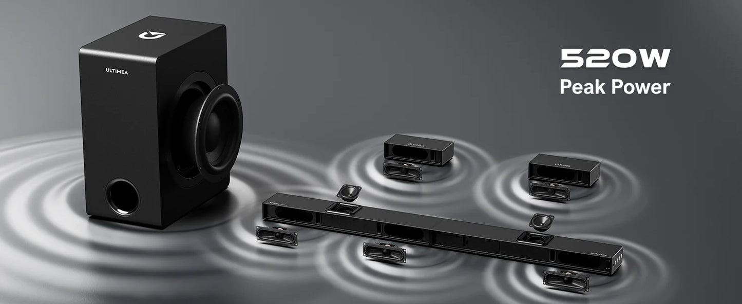 ULTIMEA 520W 5.1.2 Soundbar with Dolby Atmos for Smart TV 4K HDR Pass-through Home Theater - GEEKAUDIOZ