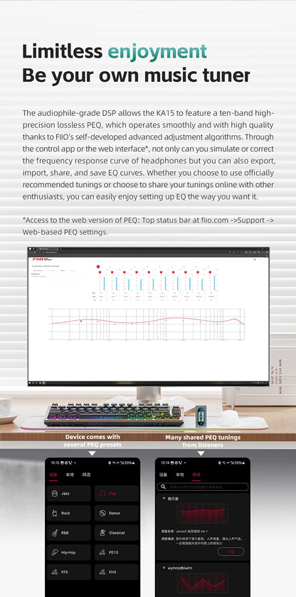 FiiO KA15 Portable USB DAC Headphone Amplifier
