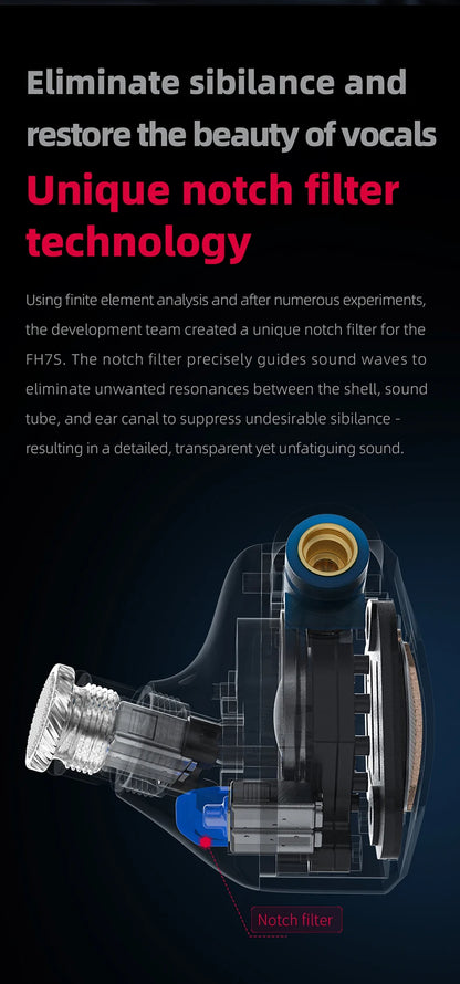 FiiO FH7S High-Performance Hybrid Technology IEM Earbuds