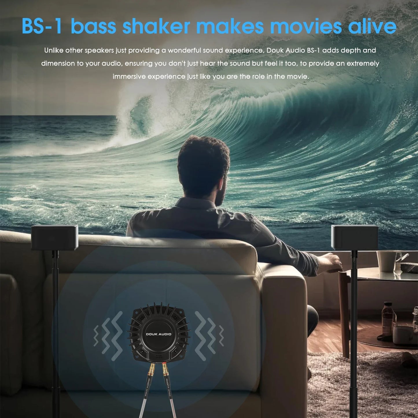 Douk Audio High Power Tactile Bass Shaker 50Watt Subwoofer Transducer for Home/Car Theaters