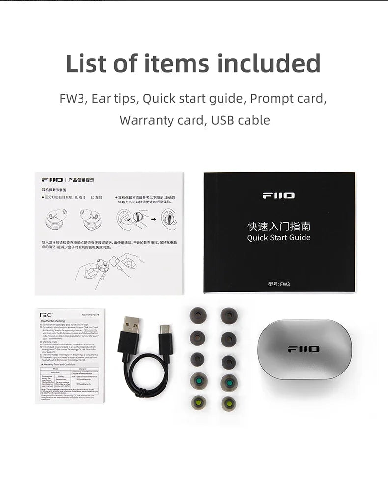 FiiO FW3 LDAC True Wireless Earbuds with Custom PEQ