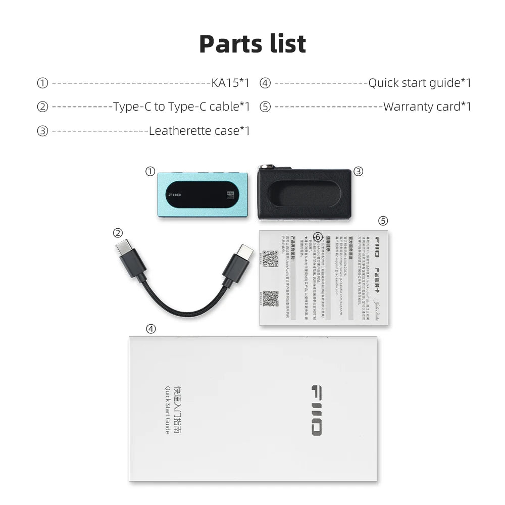 FiiO KA15 Portable USB DAC Headphone Amplifier