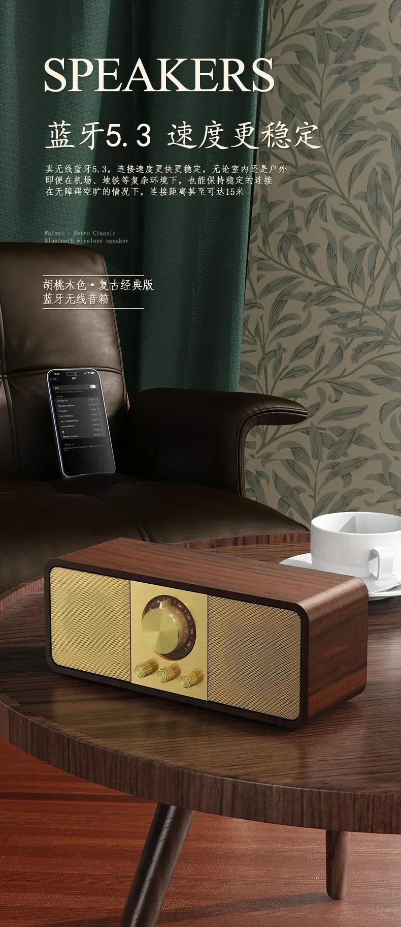 Retro Radio 2 Speakers with Bluetooth