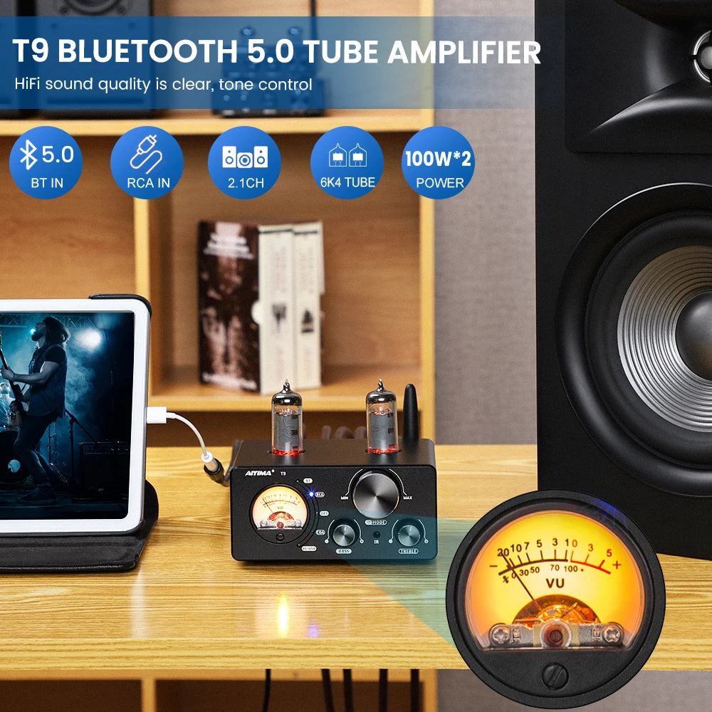 AIYIMA Audio T9 Bluetooth Vacuum Tube Amplifier