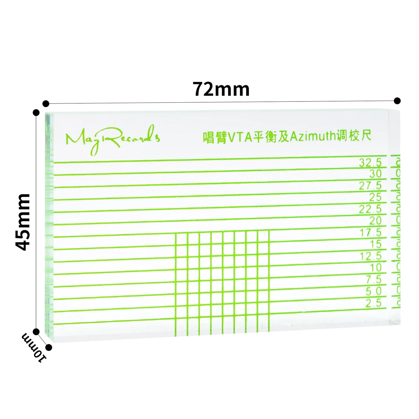 Cartridge Azimuth Alignment Ruler