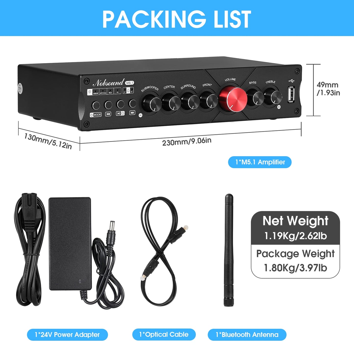 Nobsound 5.1 Channel Digital Amplifier