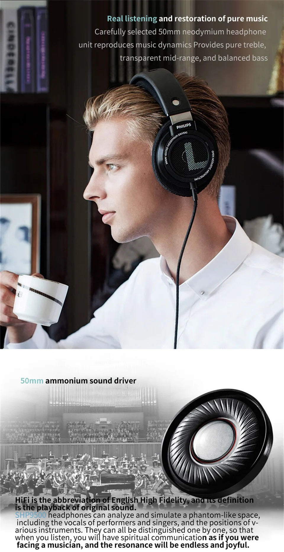 Philips SHP9500 Hi-Fi Headphones