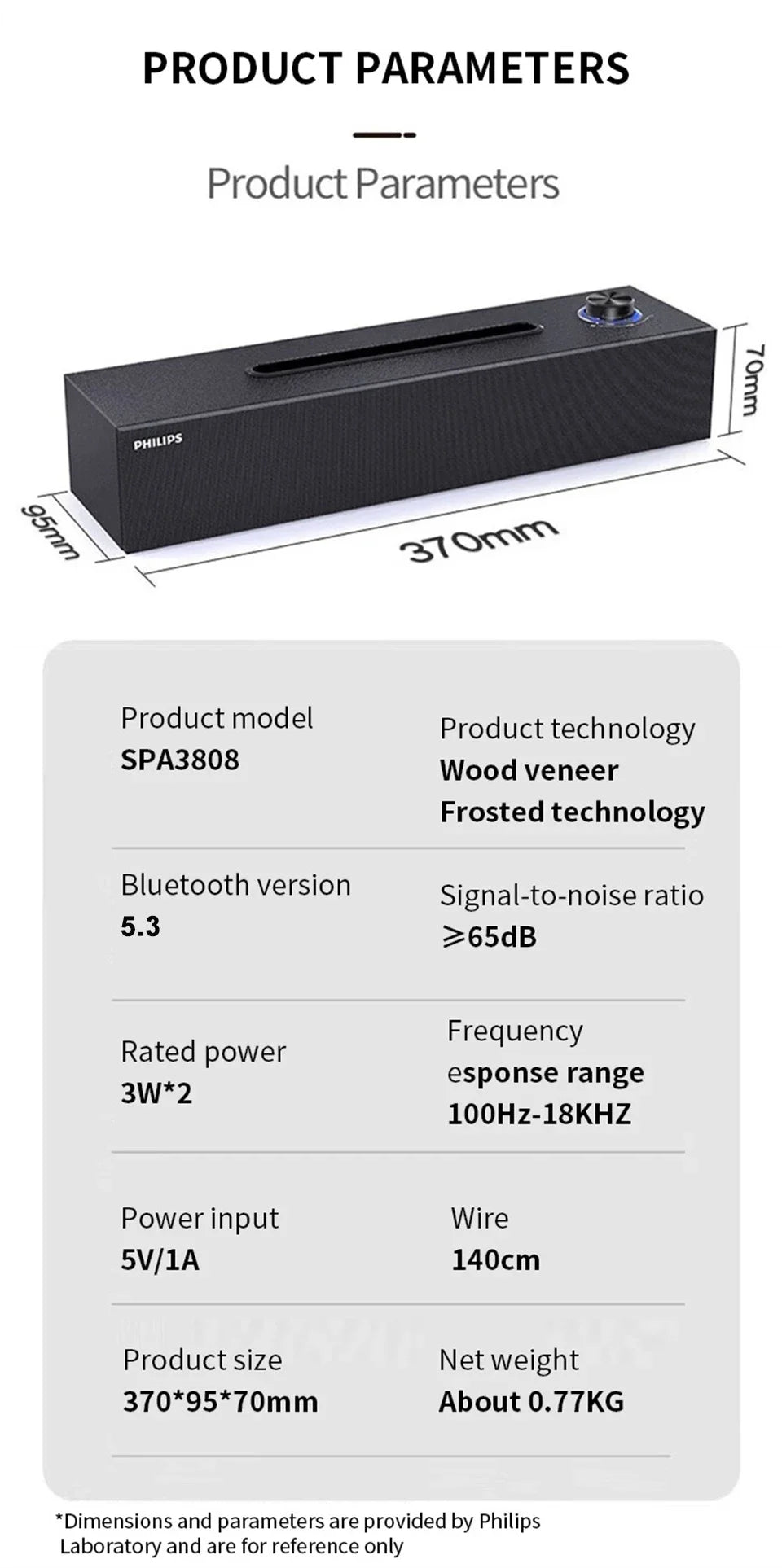 Philips SPA3808 Bluetooth Speaker