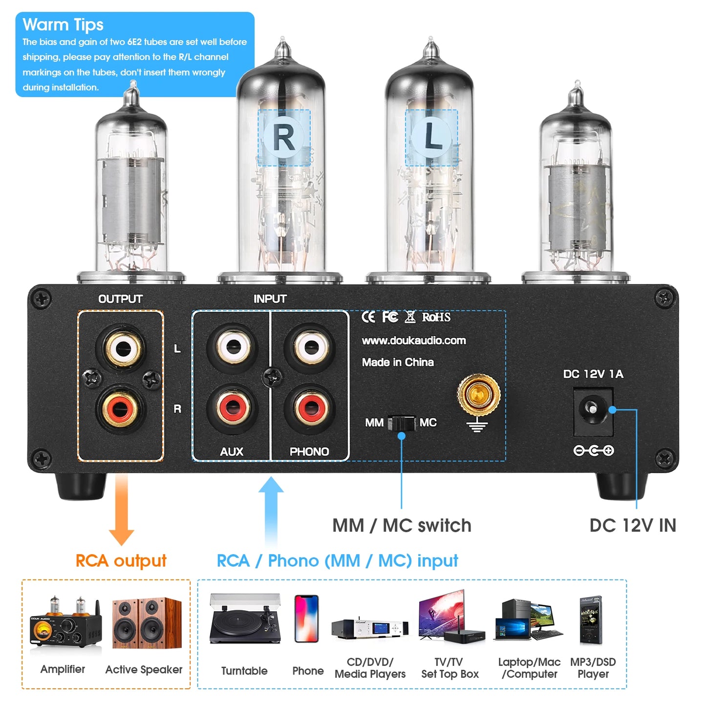 ONE LITTLE BEAR T9 HiFi Vacuum Tube Preamplifier / Headphone Amp