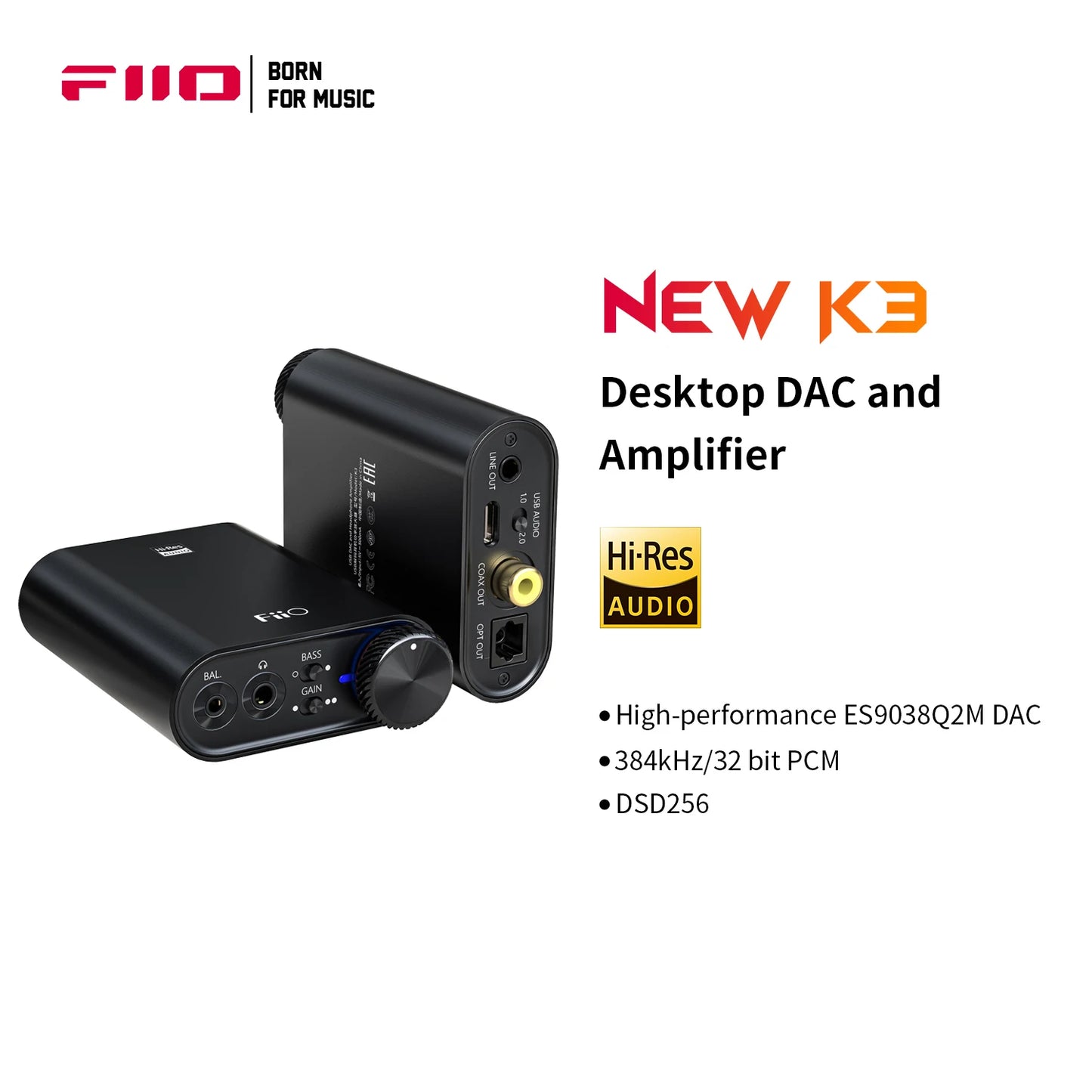 FiiO K3 Desktop Headphone Amplifier DSD USB DAC