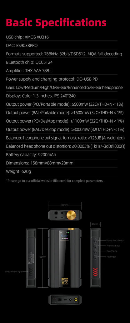 FiiO Q7 Balanced HiFi Headphone Amplifier