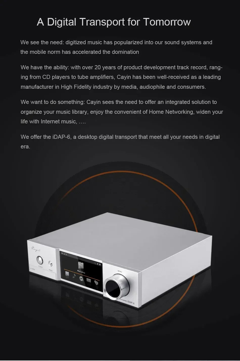 1Set/3PCs Cayin IDAP-6 digital turntable IDAC-6MK2 vacuum tube DAC self-headphone amplifier desktop HiFi hiend player system