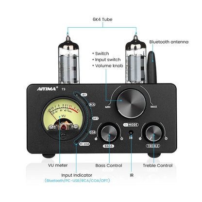 AIYIMA Audio T9 Bluetooth Vacuum Tube Amplifier