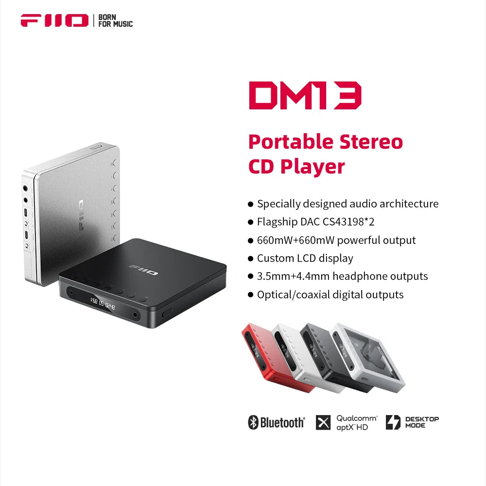 FiiO DM13 Multifunctional Hi-Fi Portable Stereo CD Player