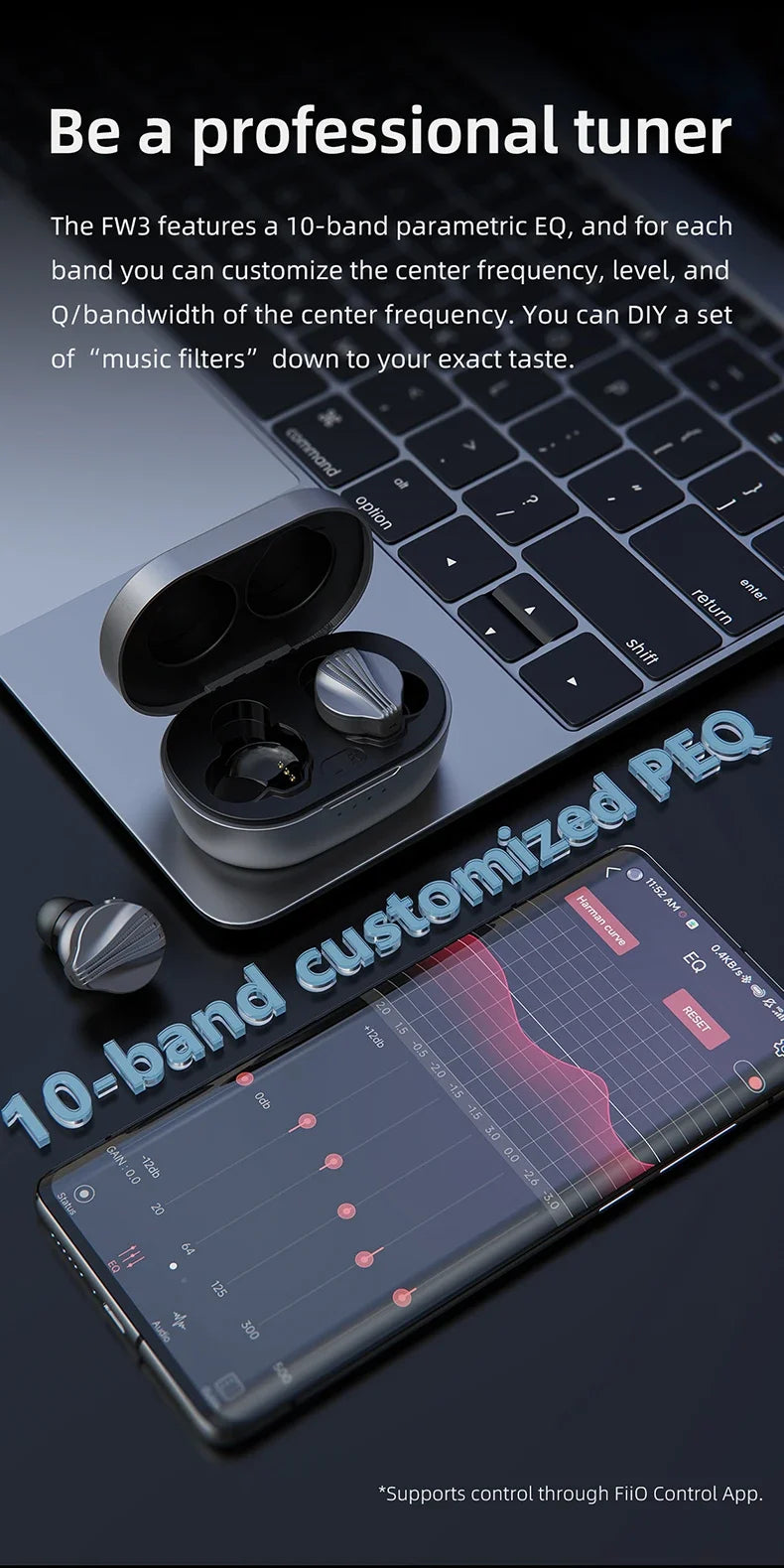 FiiO FW3 LDAC True Wireless Earbuds with Custom PEQ