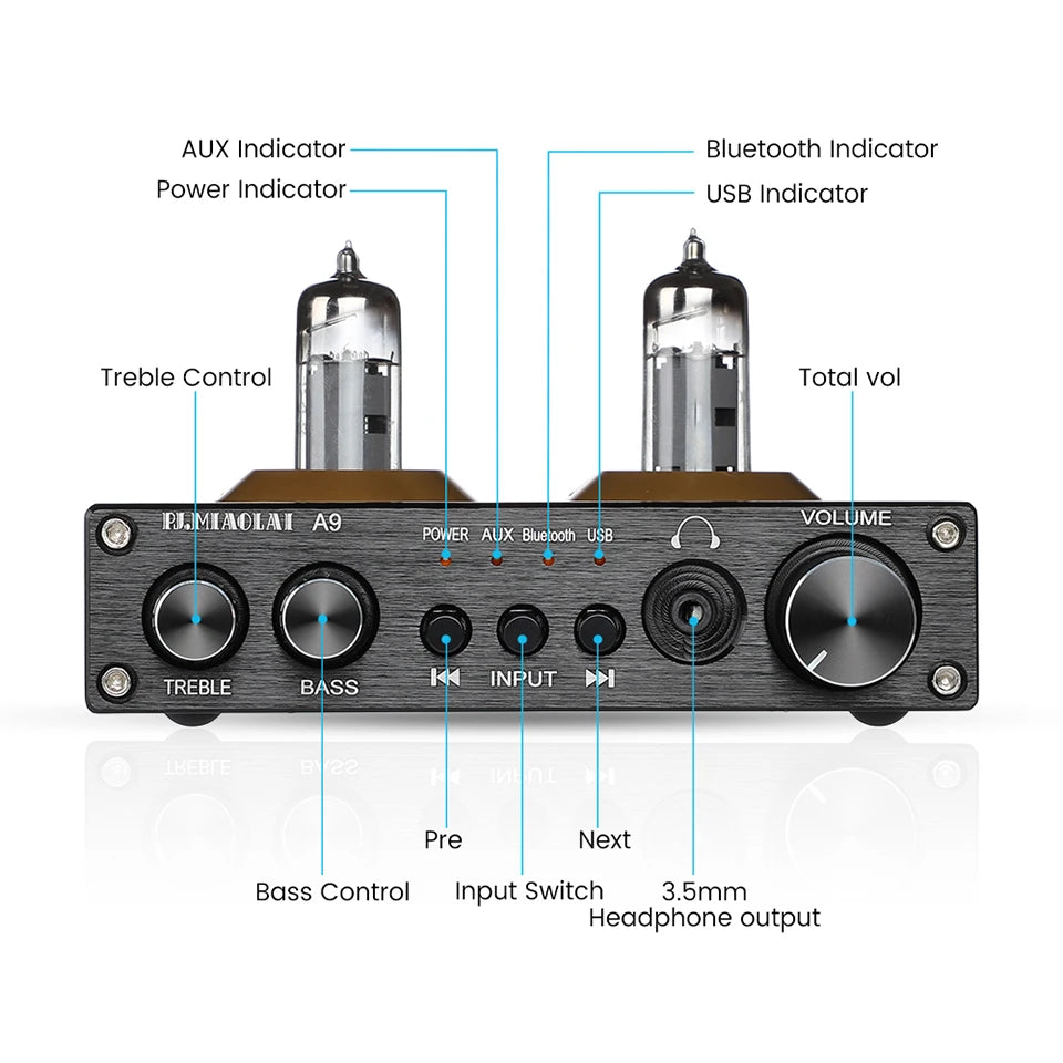 AIYIMA PJ.MIAOLAI A9 6K4 Vacuum Bile Tube HIFI Preamplifier/Headphone Amplifier