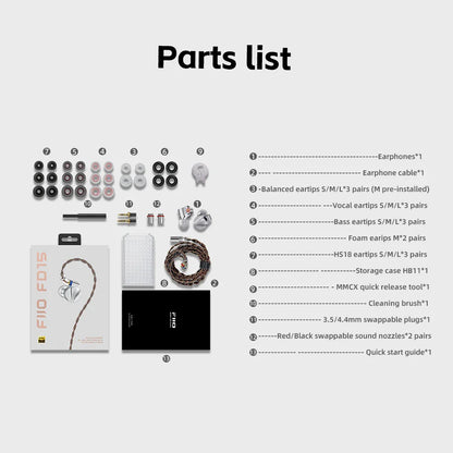 FiiO FD15 13.8mm Magnalium DLC HiFi Earbuds