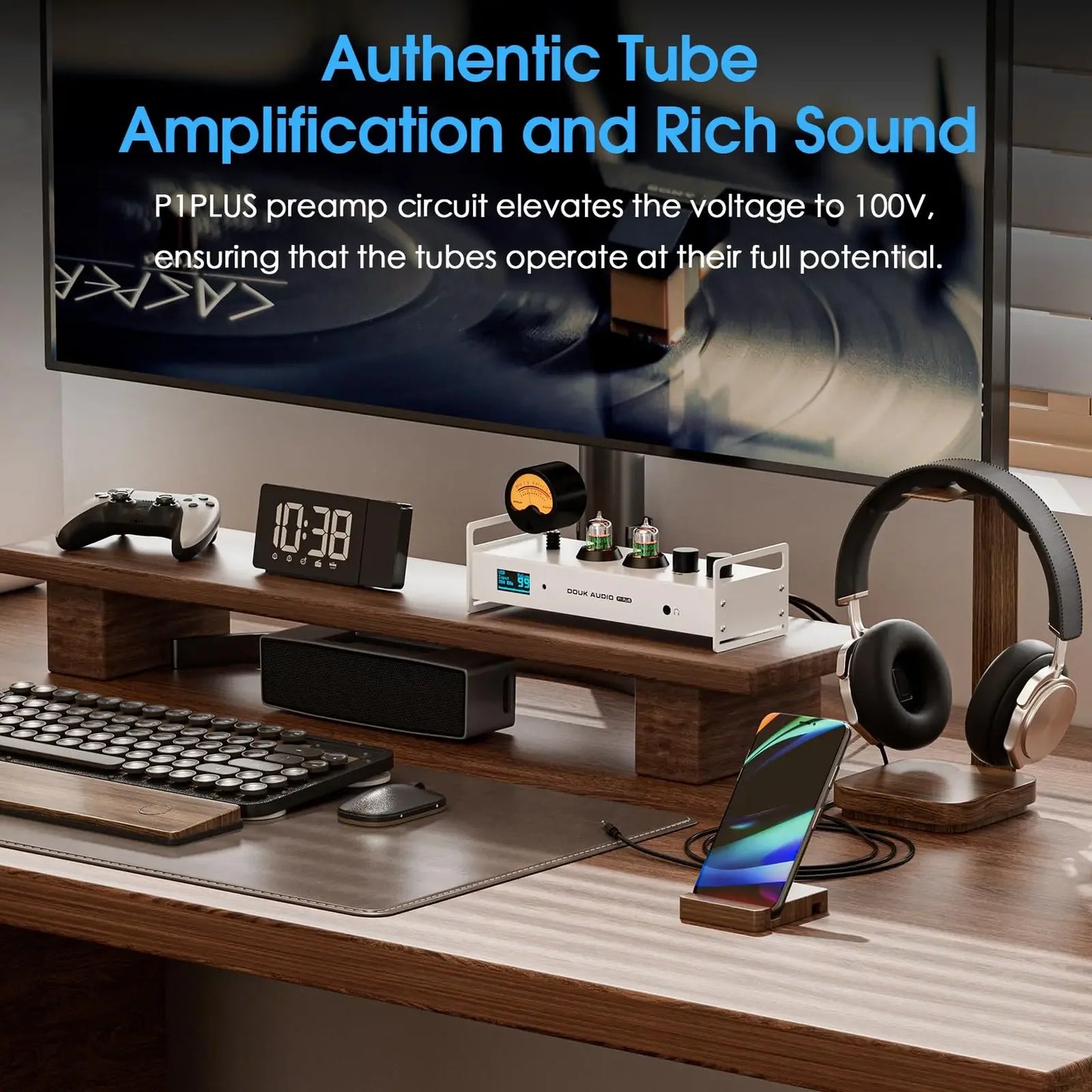 Douk Audio P1 PLUS Bluetooth Tube Preamp / DAC Headphone Amp