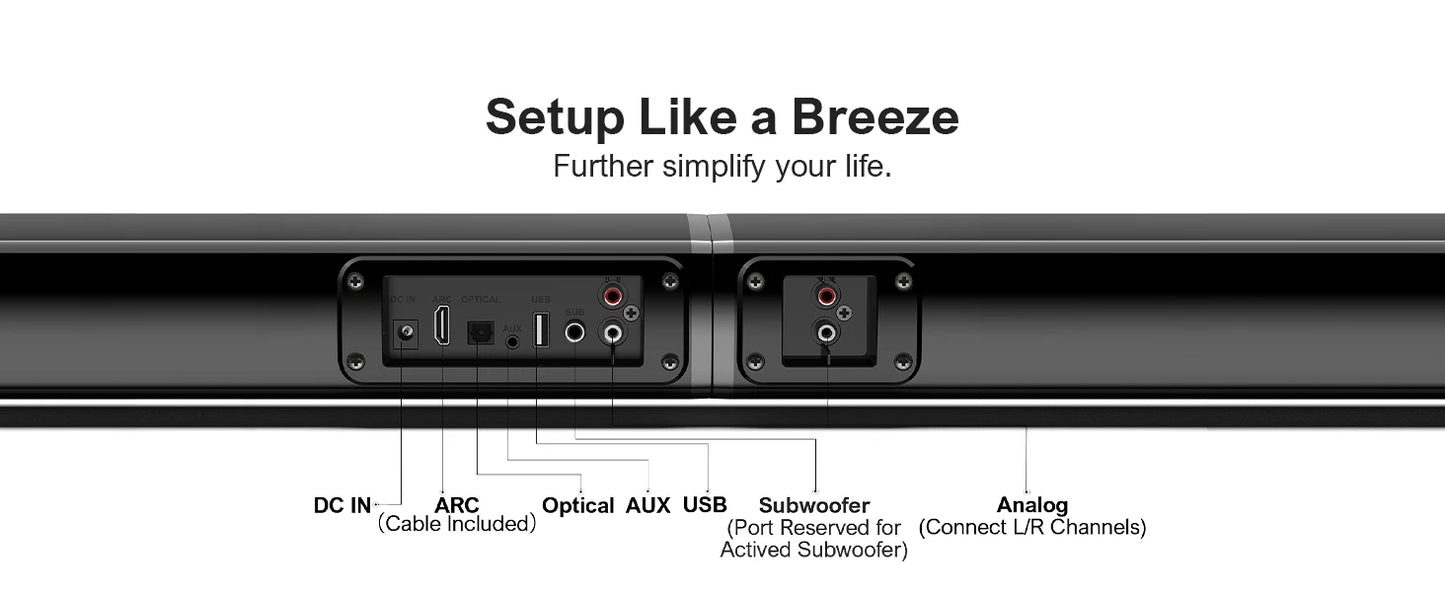 ULTIMEA 2.2ch 100W TV Soundbar 2-in-1