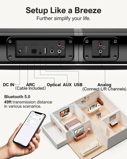 ULTIMEA 2.2ch 100W TV Soundbar 2-in-1